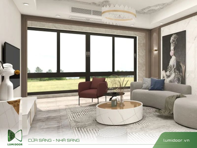 Không gian sống hiện đại với cửa nhôm kính