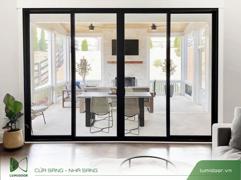 Cửa nhôm kính cường lực hiện đại