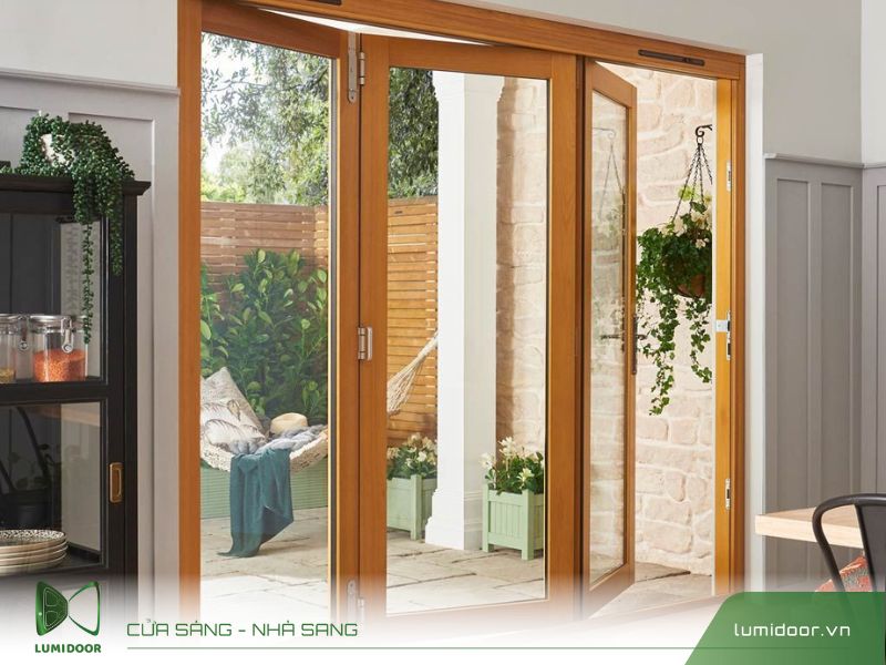 Cửa nhôm kính vân gỗ đẹp