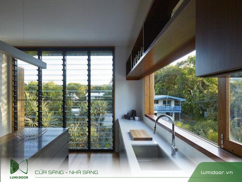 Cửa chớp lật nhôm kính đẹp