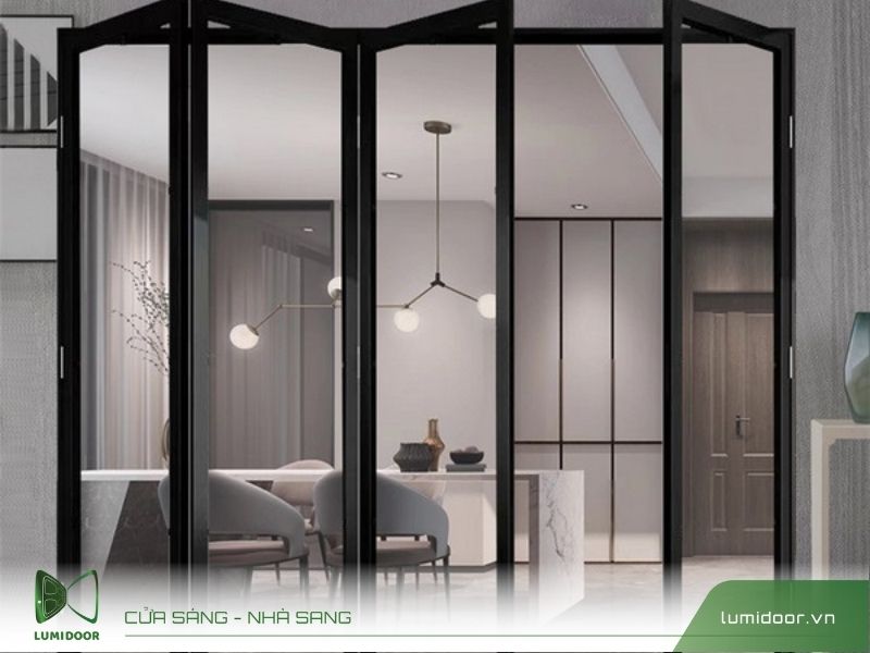 Cửa mở trượt gấp tự động đẹp