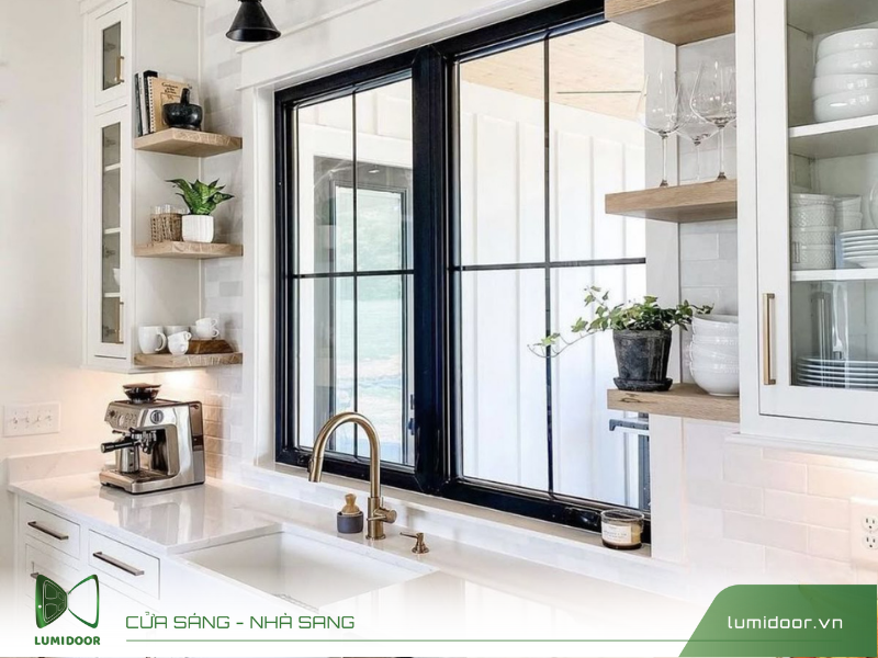 Giá cửa sổ nhôm kính hai cánh