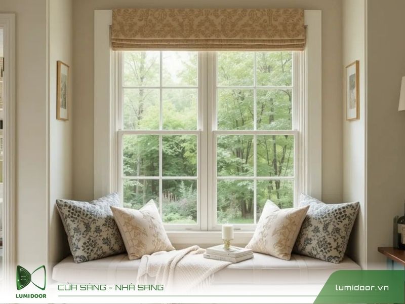 Mẫu cửa sổ gỗ hai cánh đẹp hiện đại